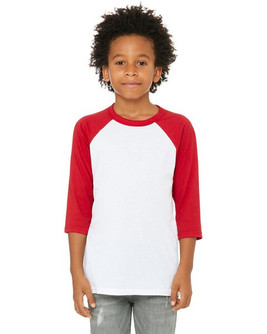 Bella+Canvas 3200Y - Youth 3/4-Sleeve Baseball T-Shirt