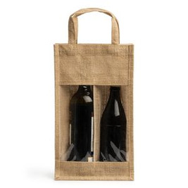 GRACE Laminated jute bag with window and double compartment - EgotierPro BO7610