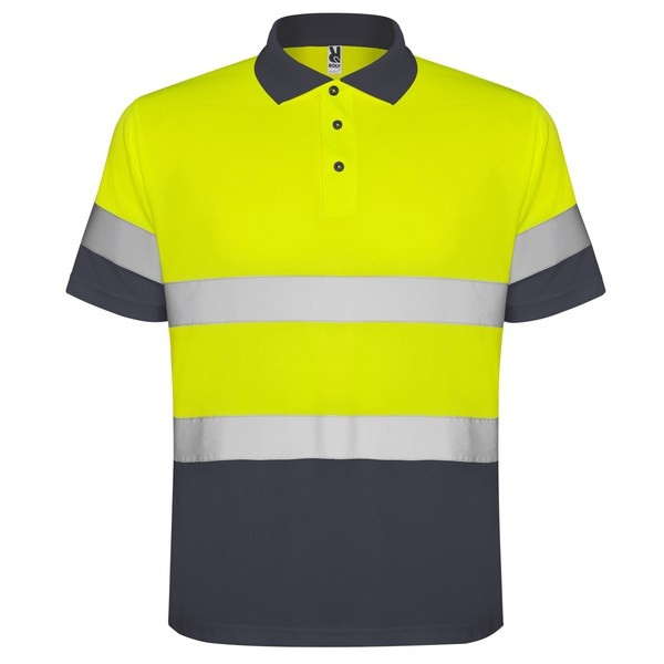 Roly HV9302 - POLARIS Technical high-visibility short-sleeve polo shirt