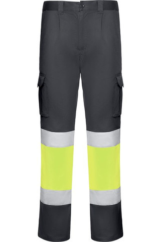 Roly HV9312 - DAILY STRETCH HV Hochsichtbare lange Hose mit mehreren Taschen