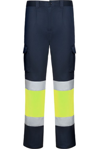 Roly HV9312 - DAILY STRETCH HV Lange multipocket broek met hoge zichtbaarheid