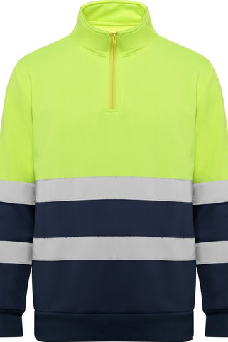 Roly HV9314 - SPICA Gut sichtbares Warnschutzsweatshirt mit halbem Reißverschluss