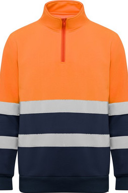 Roly HV9314 - SPICA High-visibility sweater with half zip