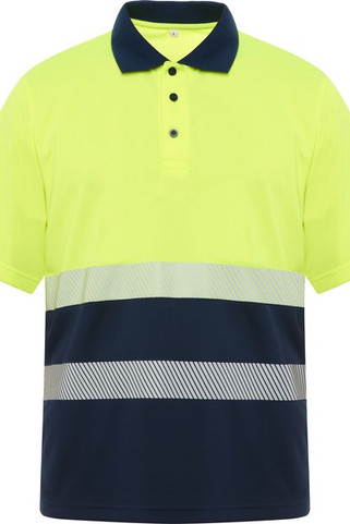 Roly HV9315 - VEGA Technisch poloshirt met lange mouwen en hoge zichtbaarheid
