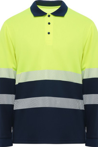 Roly HV9316 - VEGA LS Technisch poloshirt met lange mouwen en hoge zichtbaarheid