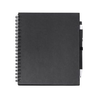 LEYNAX Spiral ring notebook with plain sheets and pen holder - EgotierPro NB7994