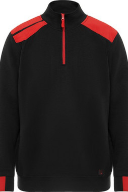 Roly SU8413 - MAVERICK Sweat à col montant et demi-zip de couleurs combinés