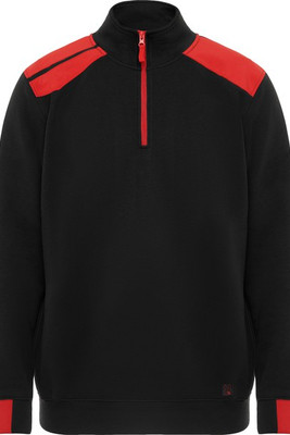 Roly SU8413 - MAVERICK Farblich kombiniertes Sweatshirt mit halbem Reißverschluss und Stehkragen