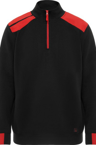 Roly SU8413 - MAVERICK Sweat à col montant et demi-zip de couleurs combinés