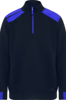 Roly SU8413 - MAVERICK Sweat à col montant et demi-zip de couleurs combinés