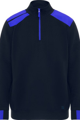 Roly SU8413 - MAVERICK Sweat à col montant et demi-zip de couleurs combinés