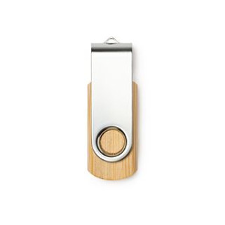 Stamina US4190 - ULDON USB memory stick with bamboo body and metallic swivel clip