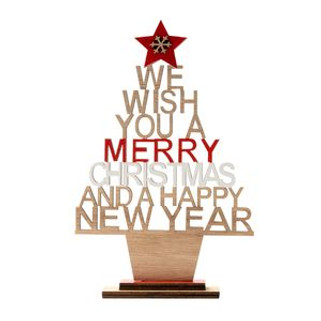 Stamina XM1298 - TINSEL Wooden christmas tree with a message