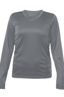 Blank Activewear L635 - Womens Performance V-Neck Long Sleeve Moisture-Wicking Tee