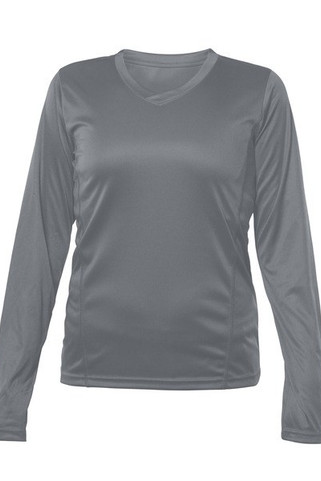 Blank Activewear L635 - Womens Performance V-Neck Long Sleeve Moisture-Wicking Tee