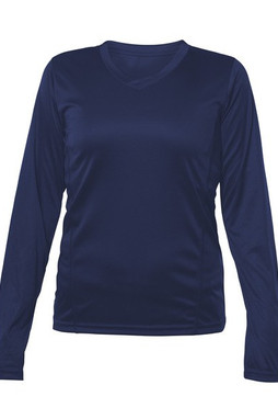 Blank Activewear L635 - Womens Performance V-Neck Long Sleeve Moisture-Wicking Tee