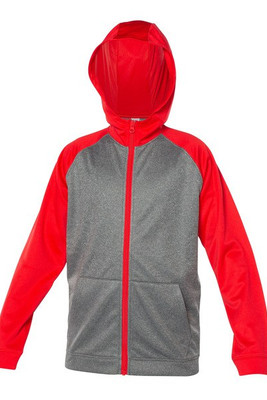 Blank Activewear Y444 - Youth Performance Full Zip Hoodie with Raglan Sleeves