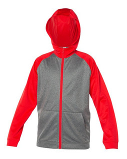 Blank Activewear Y444 - Youth Performance Full Zip Hoodie with Raglan Sleeves