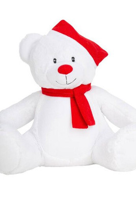 MUMBLES MM573 - Festive Plush Bear with Christmas Hat and Scarf