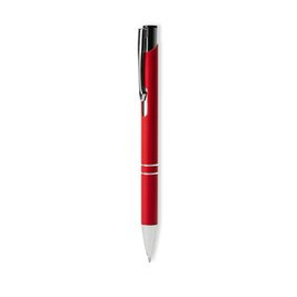 NORFOLK Ball pen with soft touch metal body and pusher with anodized finish - EgotierPro BL8078
