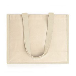 NANTES Bag in laminated jute with long handles and both sides in cotton - EgotierPro BO7110