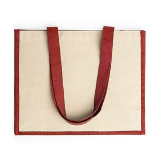 NANTES Tasche aus laminierter Jute mit langen Henkeln und beidseitig aus Baumwolle - EgotierPro BO7110