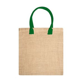 NIMES Natural jute bag with reinforced cotton handles in colour - EgotierPro BO7149