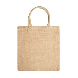 NIMES Natuurlijke jute tas met versterkte katoenen handvatten in kleur - EgotierPro BO7149