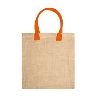 NIMES Natural jute bag with reinforced cotton handles in colour - EgotierPro BO7149