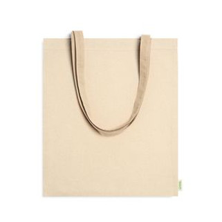 BERNA Tas van 100% biologisch katoen van 120 g/m² met verstevigde handvatten van 70 cm lang - EgotierPro BO7156