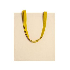 NIZA 100% 105 gsm cotton bag with 70 cm long colour handles - EgotierPro BO7160