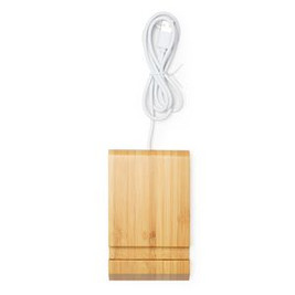 GAMMA Wireless charger with support for mobile phones and tablets made of bamboo - EgotierPro CR3027