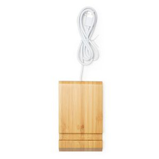 GAMMA Wireless charger with support for mobile phones and tablets made of bamboo - EgotierPro CR3027