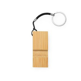 STELO Keyring with mobile stand function made of bamboo - EgotierPro KO4094