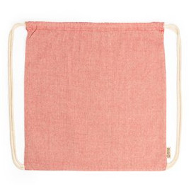 BRESCIA Drawstring bag made of 120 gsm recycled cotton in heather finish and cords in natural colour - EgotierPro MO7165