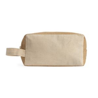 SIENA Toilet bag in cotton and laminated jute - EgotierPro NE7564