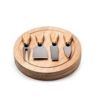 COMTE Cheese set with 4 utensils in stainless steel and wooden handle - EgotierPro QU4102