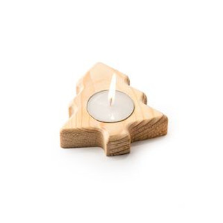 Stamina VL1312 - MAKA Candle with a wooden recipient in christmas designs