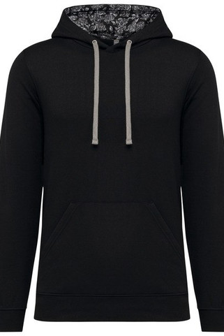 Kariban K4013 - Unisex contrast patterned hooded sweatshirt