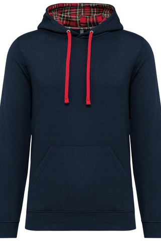 Kariban K4013 - Unisex contrast patterned hooded sweatshirt