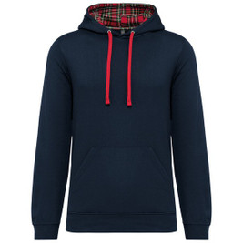 Kariban K4013 - Unisex contrast patterned hooded sweatshirt