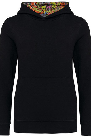 Kariban K4014 - Unisex kindersweater met contrasterende capuchon met motief