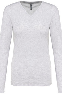 Kariban K382 - T-SHIRT COL V MANCHES LONGUES FEMME