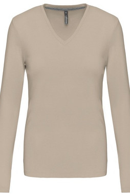 Kariban K382 - DAMEN LANGARM T-SHIRT MIT V-AUSSCHNITT