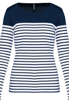 Kariban K386 - Ladies’s striped long sleeve mariniere
