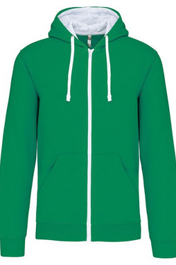 Kariban K466 - Sweatshirt com fecho e capuz em contraste