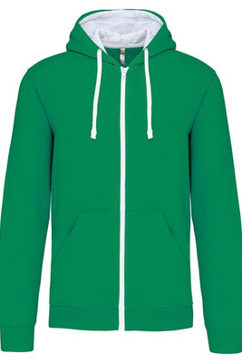 Kariban K466 - Contrast hooded full zip sweatshirt