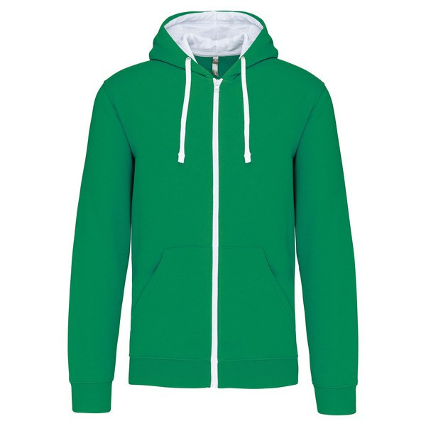 Kariban K466 - Sweatshirt mit Reißverschluss und Kapuze in Kontrastfarbe