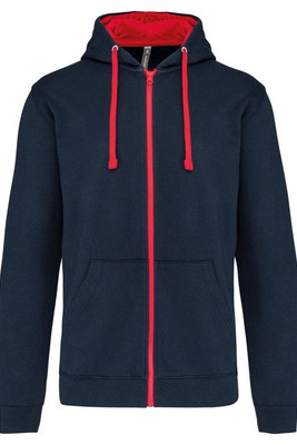 Kariban K466 - Contrast hooded full zip sweatshirt