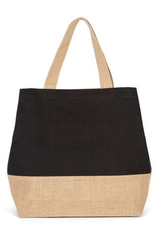 Kimood KI0235 - Sac shopping en toiles de coton & jute